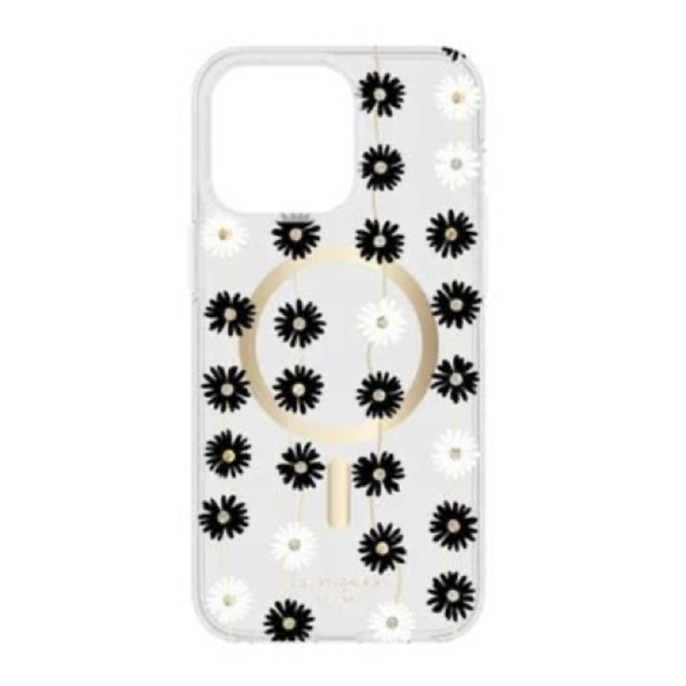NWT! ♠️ kate spade protective case for iPhone 15/14/13 Floral Black and White